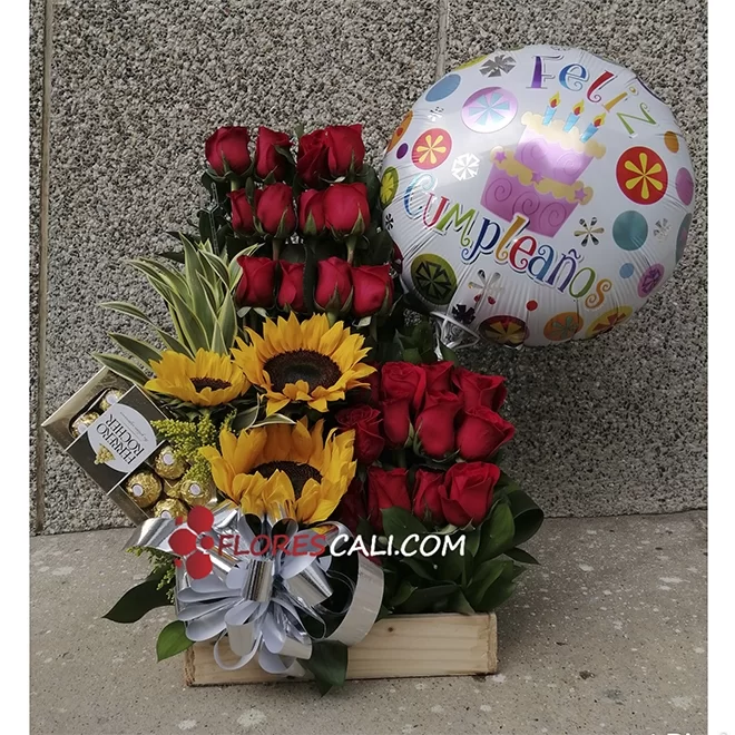 Arreglo girasoles y rosas dia de la madre cali 