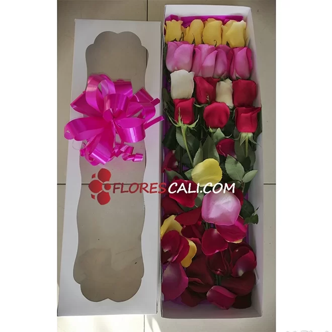 Caja de rosas flores cali dia de la Madre 