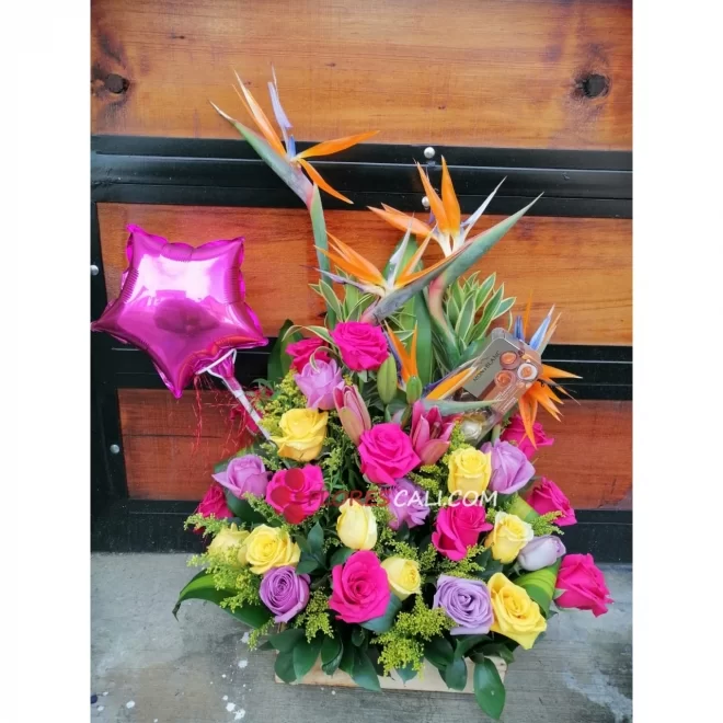 Arreglo colorido san valentine Floristeria en Cali