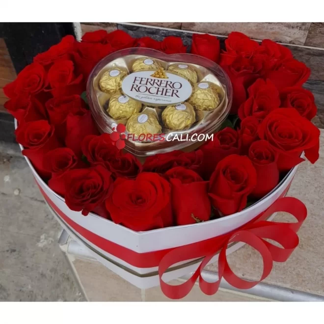 Corazon ferrero y rosas en cali Dia de la Madre 