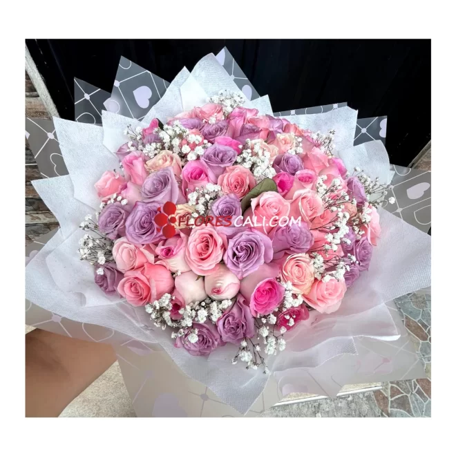 Bouquet explosión rosada en cali