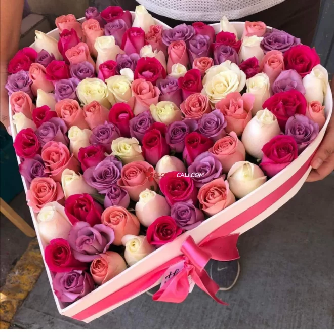 Corazon de rosas para ella en cali