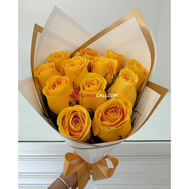 Bouquet de rosas amarillas flores cali
