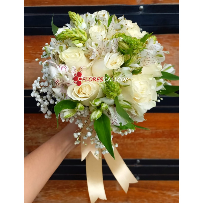 Bouquet de novia blanco en cali