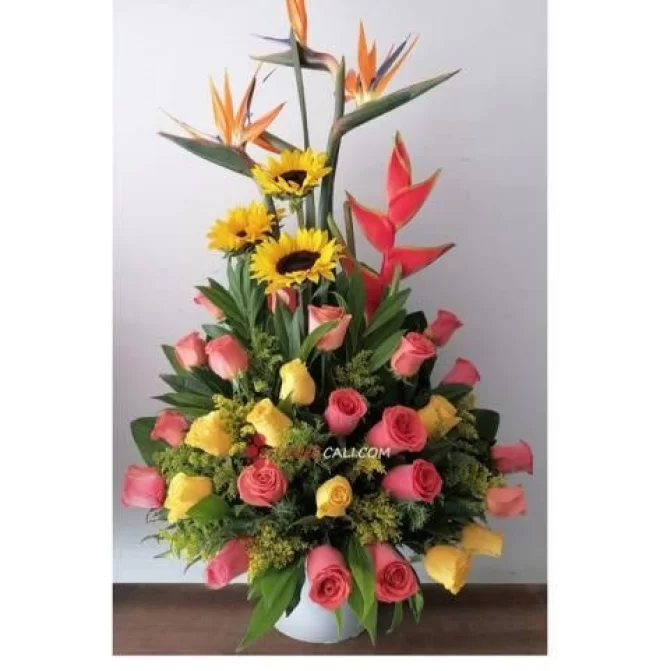 Arreglo floral alto para regalar