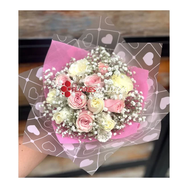 Bouquet premium 8 de marzo tonos rosados