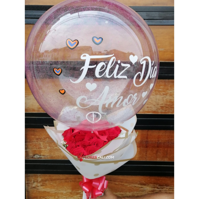 Bouquet para graduacion rosas y globos en cali