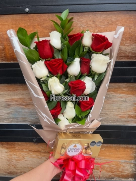 Ramo de rosas rojas y chocolates floristeria en cali