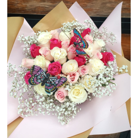 Bouquet rosado de mariposas en cali