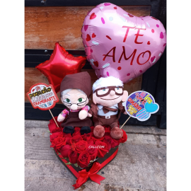 Corazon de rosas y viejitos de Up en cali