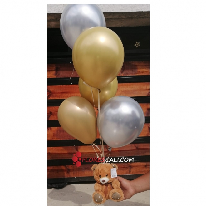 Oso de best sale peluche con globos