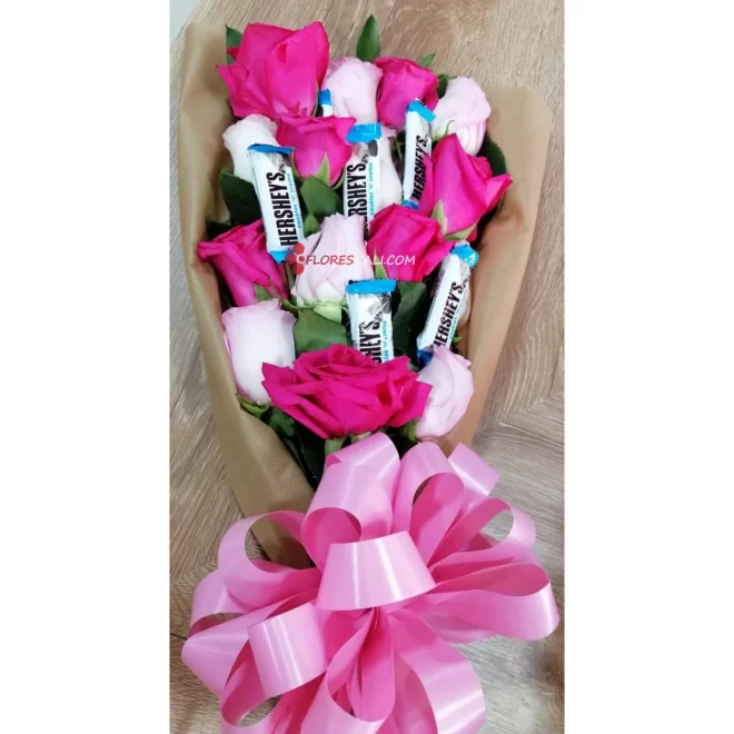 Bouquet hershey para ti, bouquet de rosas flores en cali 