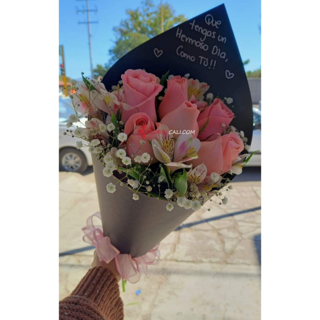 Bouquet rosado enamorado en cali