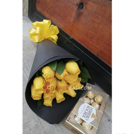 Bouquet amarillo día de la Madre Flores Cali
