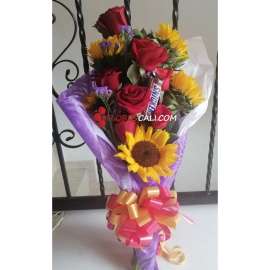 Bouquet rosas y girasoles para ti Mama