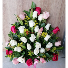 Arreglo lirios y rosas, flores para regalar mujer
