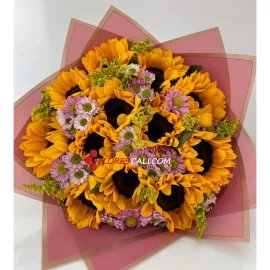 Bouquet girasoles y margaritas en cali 