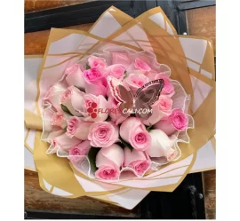 Bouquet rosa mariposa para regalar en cali