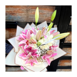 Bouquet explosion de lirios y rosas en cali