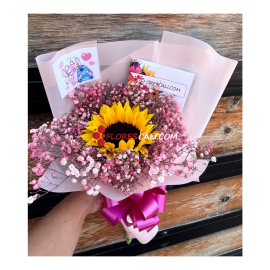 Bouquet girasol con perla stich cali