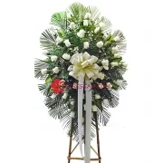 Corona Funebre en Tripode Paz flores cali
